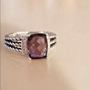 Davis Yurman petite Wheaton ring 7.5 amethyst stone